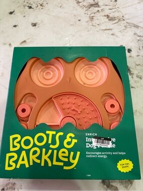 Boots & Barkley Owl Slow Feeder Puzzle Dog Bowl in Teal and Coral